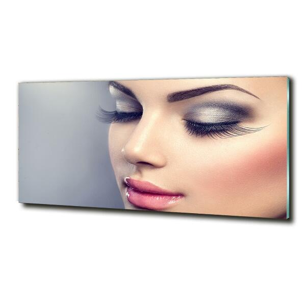 Cuadro decorativo de vidrio para salón horizontal Maquillaje perfecto
