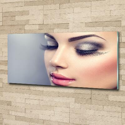 Cuadro decorativo de vidrio para salón horizontal Maquillaje perfecto