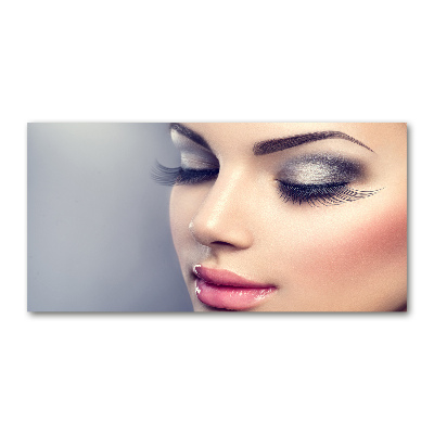 Cuadro decorativo de vidrio para salón horizontal Maquillaje perfecto