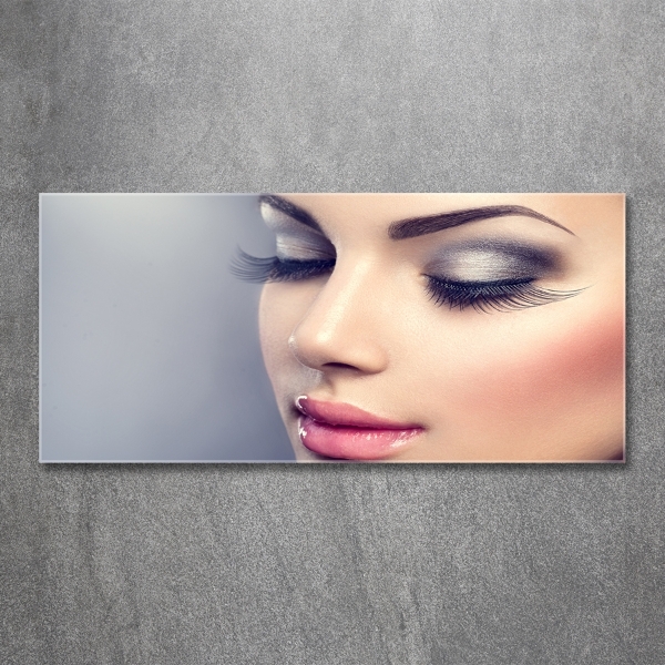 Cuadro decorativo de vidrio para salón horizontal Maquillaje perfecto