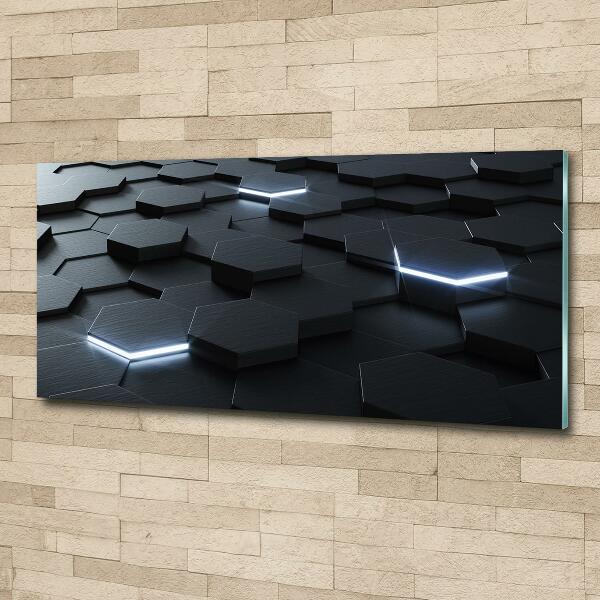 Impresión en cristal con acabado brillante horizontal Abstracción