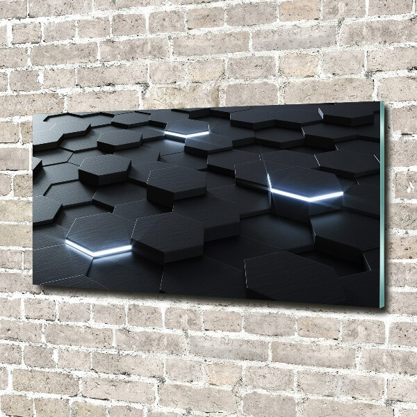 Impresión en cristal con acabado brillante horizontal Abstracción