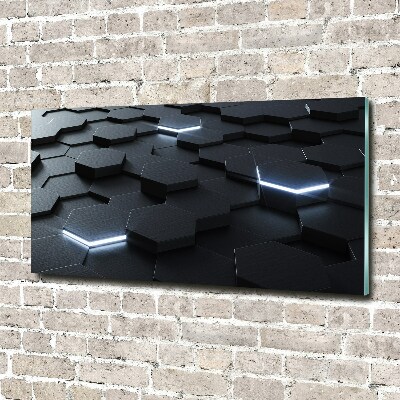 Impresión en cristal con acabado brillante horizontal Abstracción