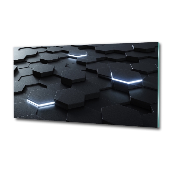 Impresión en cristal con acabado brillante horizontal Abstracción