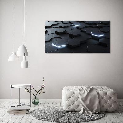 Impresión en cristal con acabado brillante horizontal Abstracción