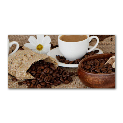 Cuadro de cristal templado moderno horizontal Café con leche