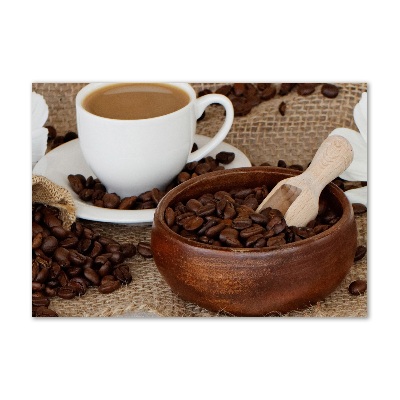 Cuadro de cristal templado moderno horizontal Café con leche