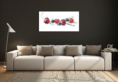 Cuadro decorativo de vidrio para salón horizontal Frutos del bosque