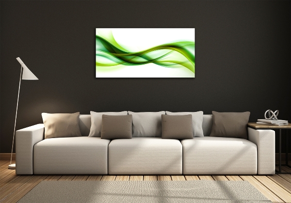 Cuadro decorativo de vidrio para salón horizontal Ondas abstractas