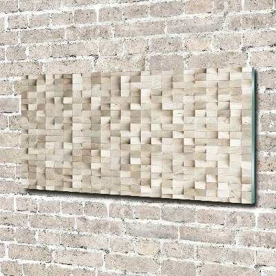 Foto en cristal de alta calidad con impresión uv horizontal Cubos de madera