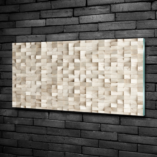 Foto en cristal de alta calidad con impresión uv horizontal Cubos de madera