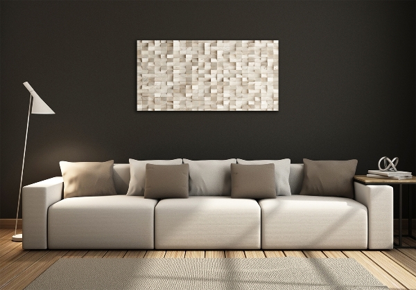 Foto en cristal de alta calidad con impresión uv horizontal Cubos de madera