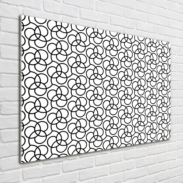 Cuadro decorativo de vidrio para salón horizontal Fondo geométrico