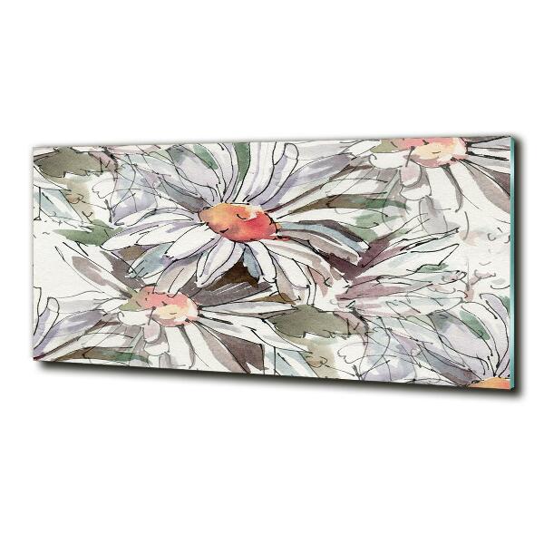 Cuadro decorativo de vidrio para salón horizontal Manzanilla