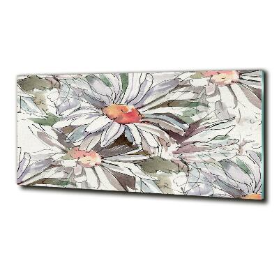 Cuadro decorativo de vidrio para salón horizontal Manzanilla