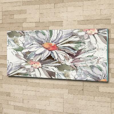 Cuadro decorativo de vidrio para salón horizontal Manzanilla