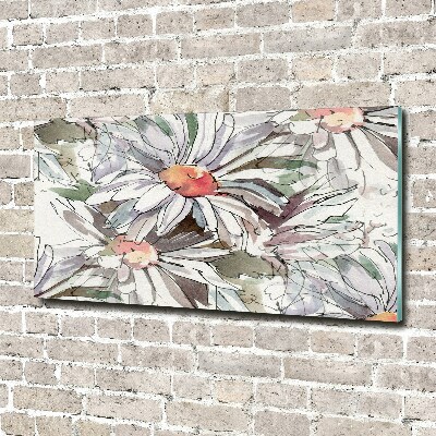 Cuadro decorativo de vidrio para salón horizontal Manzanilla