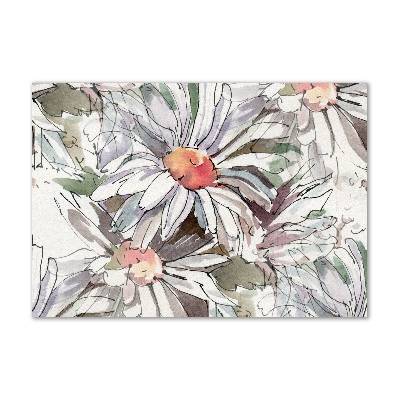 Cuadro decorativo de vidrio para salón horizontal Manzanilla