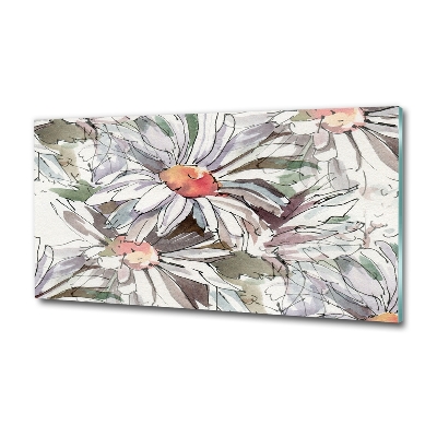 Cuadro decorativo de vidrio para salón horizontal Manzanilla