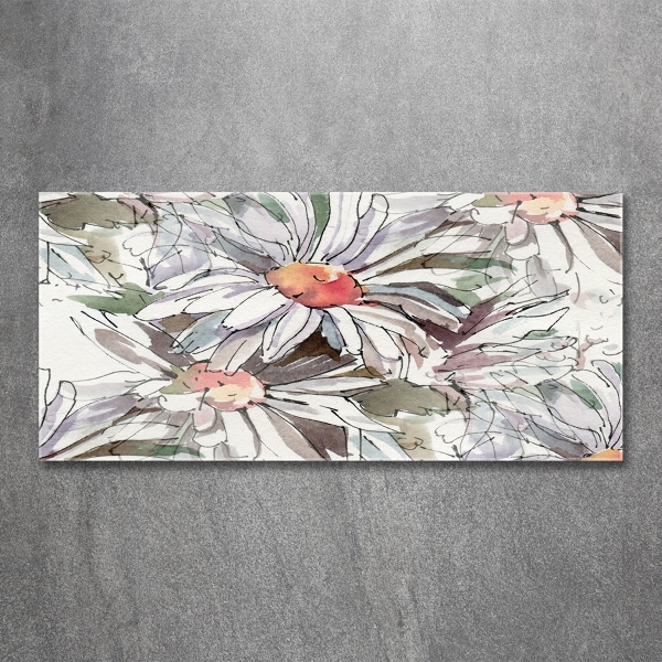 Cuadro decorativo de vidrio para salón horizontal Manzanilla