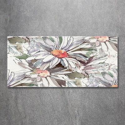 Cuadro decorativo de vidrio para salón horizontal Manzanilla