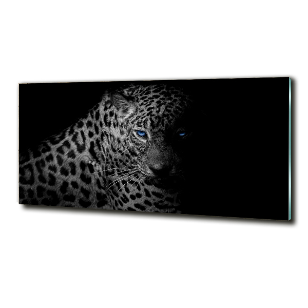 Cuadro de cristal templado moderno horizontal Leopardo