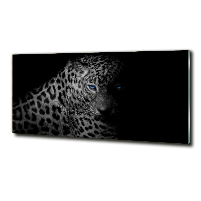 Cuadro de cristal templado moderno horizontal Leopardo