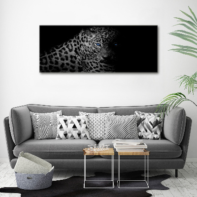 Cuadro de cristal templado moderno horizontal Leopardo