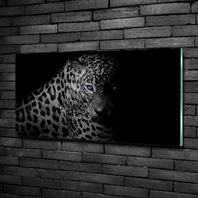 Cuadro de cristal templado moderno horizontal Leopardo