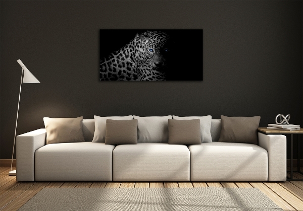 Cuadro de cristal templado moderno horizontal Leopardo