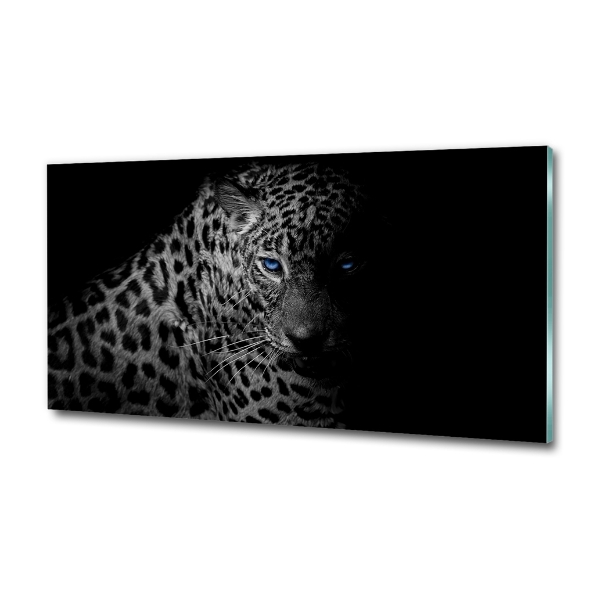 Cuadro de cristal templado moderno horizontal Leopardo
