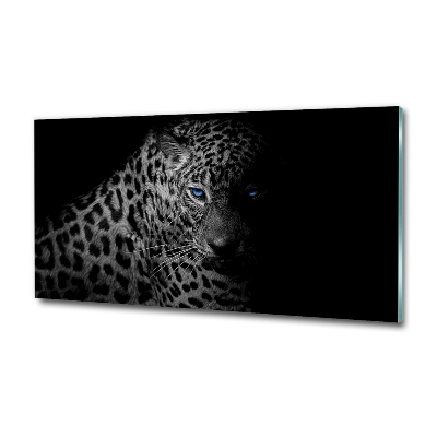 Cuadro de cristal templado moderno horizontal Leopardo