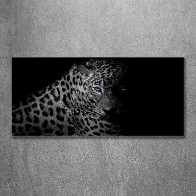 Cuadro de cristal templado moderno horizontal Leopardo