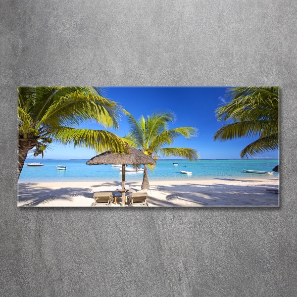 Foto en cristal de alta calidad con impresión uv horizontal Playa Mauricio