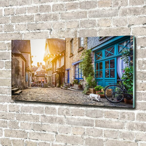 Cuadro de cristal templado moderno horizontal Una calle con encanto