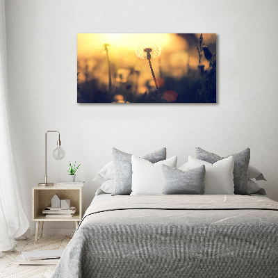 Foto en cristal de alta calidad con impresión uv horizontal Diente de león