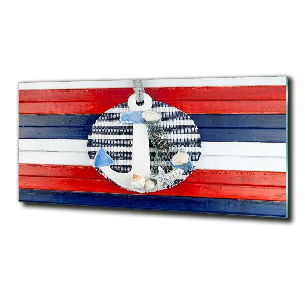 Cuadro de cristal templado moderno horizontal Ancla