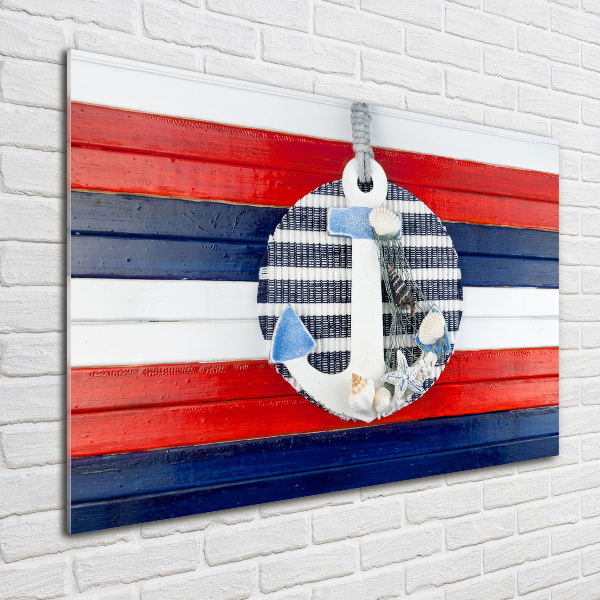 Cuadro de cristal templado moderno horizontal Ancla