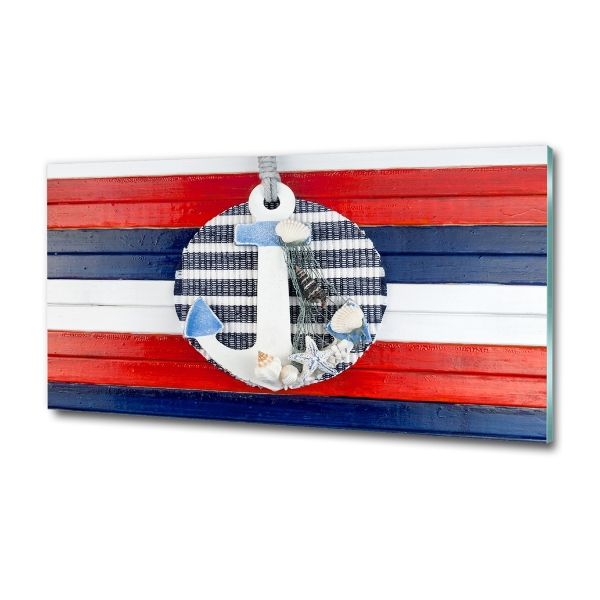 Cuadro de cristal templado moderno horizontal Ancla