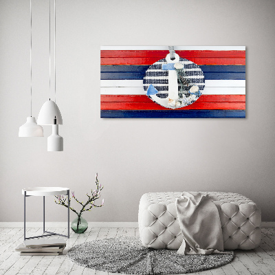 Cuadro de cristal templado moderno horizontal Ancla