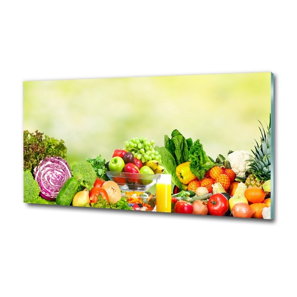 Foto en cristal de alta calidad con impresión uv horizontal Verduras y frutas
