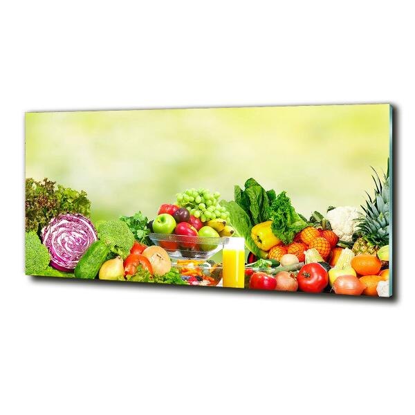 Foto en cristal de alta calidad con impresión uv horizontal Verduras y frutas