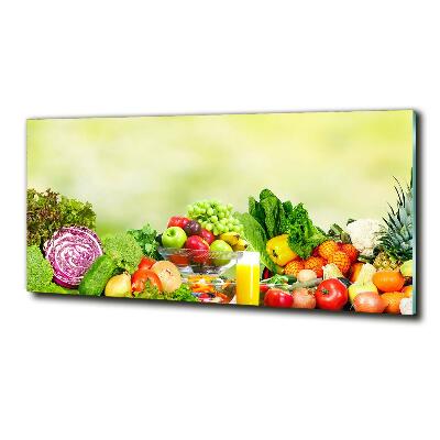 Foto en cristal de alta calidad con impresión uv horizontal Verduras y frutas