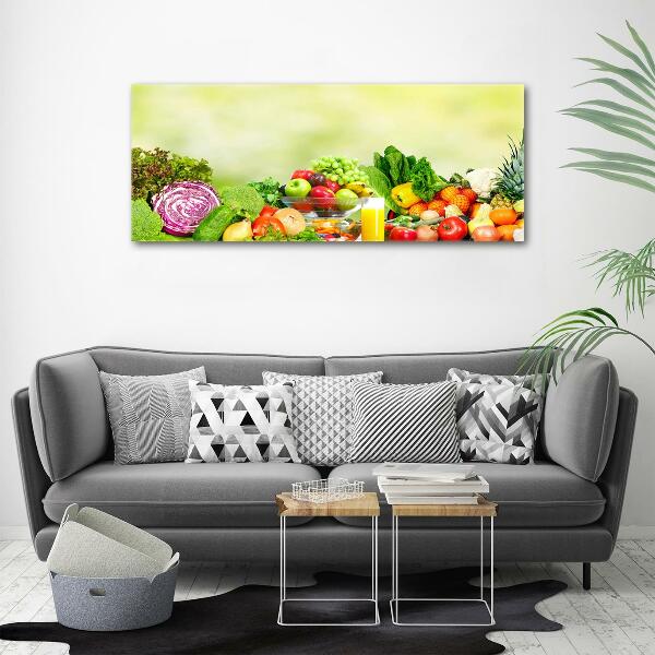 Foto en cristal de alta calidad con impresión uv horizontal Verduras y frutas