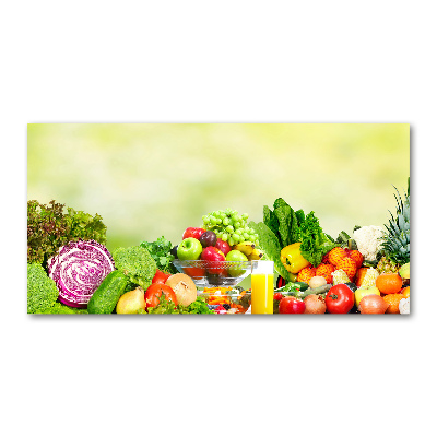 Foto en cristal de alta calidad con impresión uv horizontal Verduras y frutas
