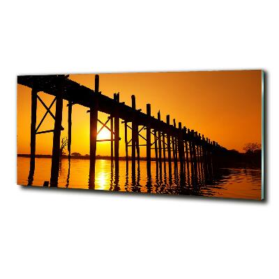 Foto en cristal de alta calidad con impresión uv horizontal Puente del Atardecer