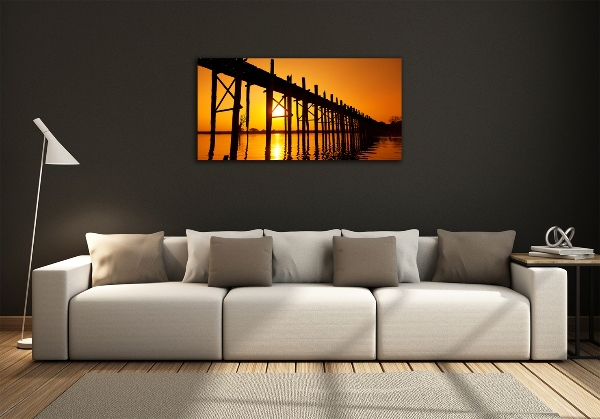Foto en cristal de alta calidad con impresión uv horizontal Puente del Atardecer