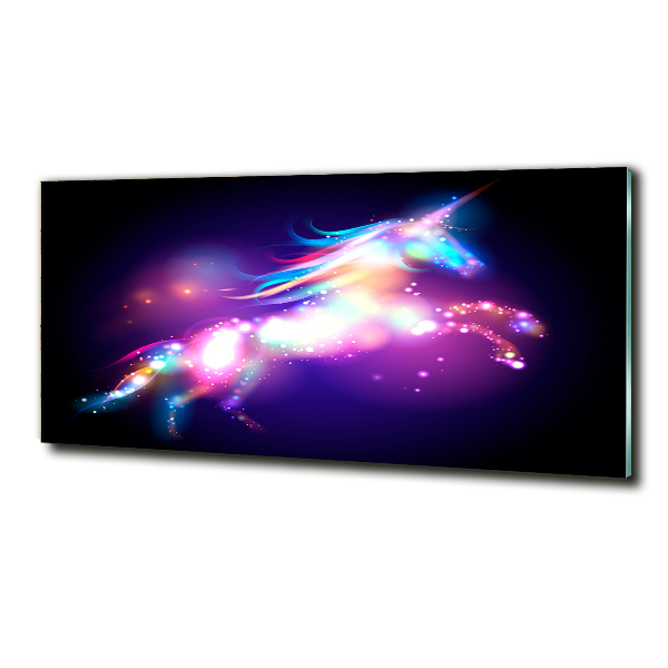 Cuadro de cristal templado moderno horizontal Unicornio
