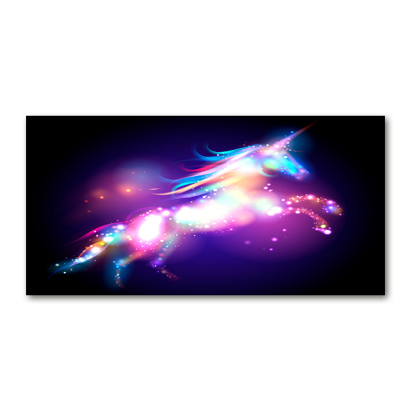 Cuadro de cristal templado moderno horizontal Unicornio