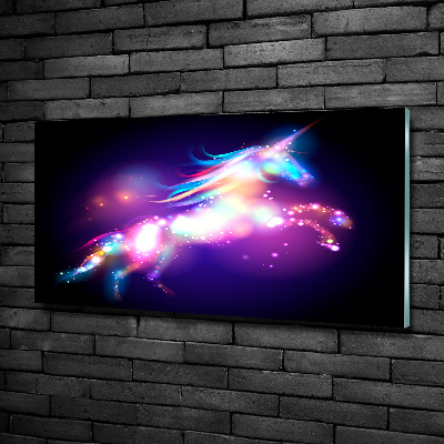 Cuadro de cristal templado moderno horizontal Unicornio